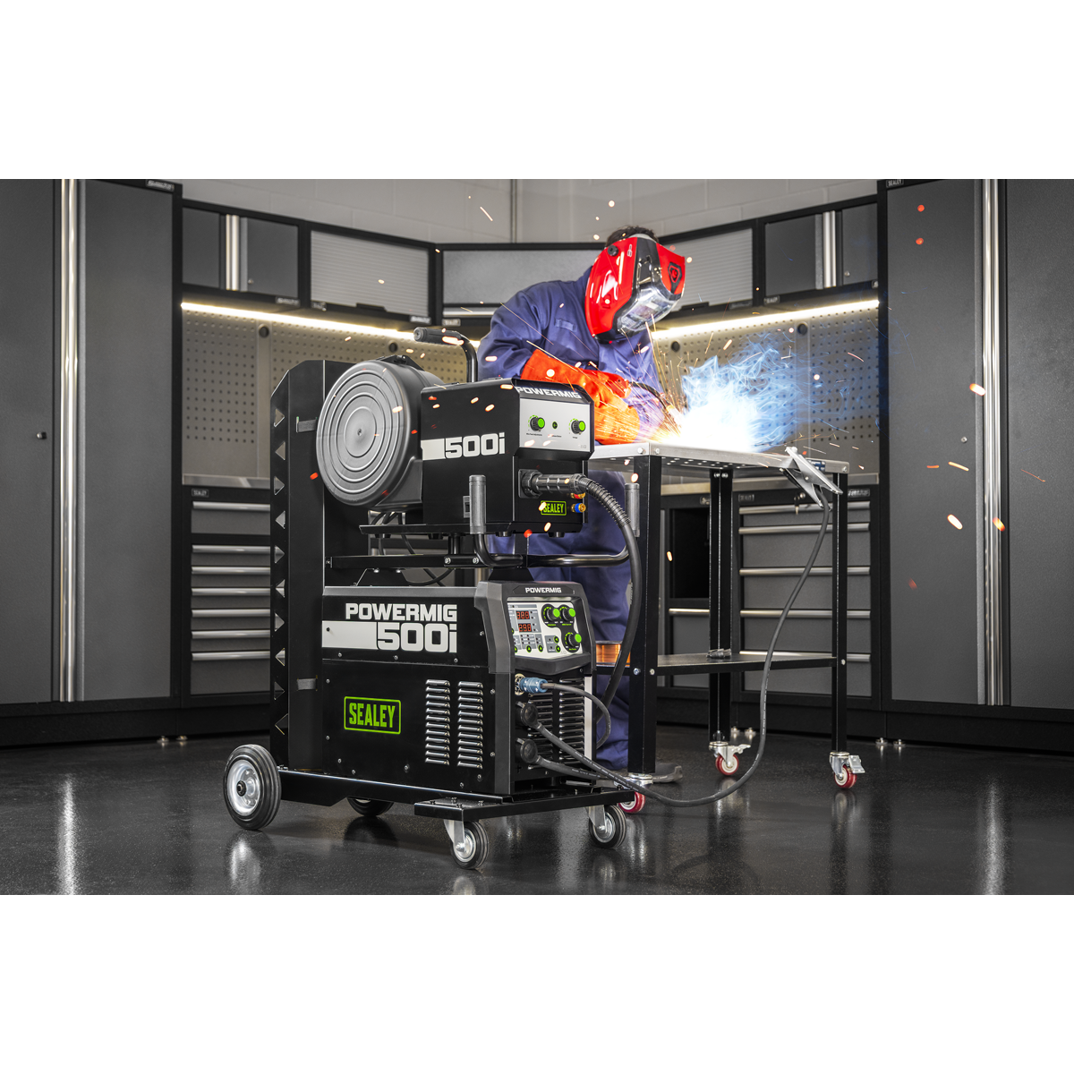 500A Professional Gas/Gasless MIG/TIG/MMA Inverter Welder With Portable Wire Feeder 400V/3ph POWERMIG500i