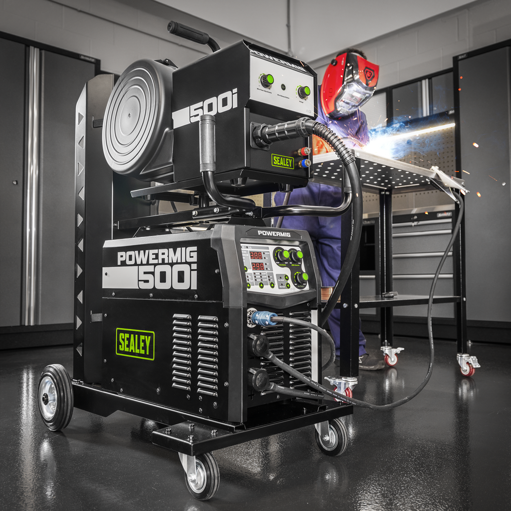 500A Professional Gas/Gasless MIG/TIG/MMA Inverter Welder With Portable Wire Feeder 400V/3ph POWERMIG500i