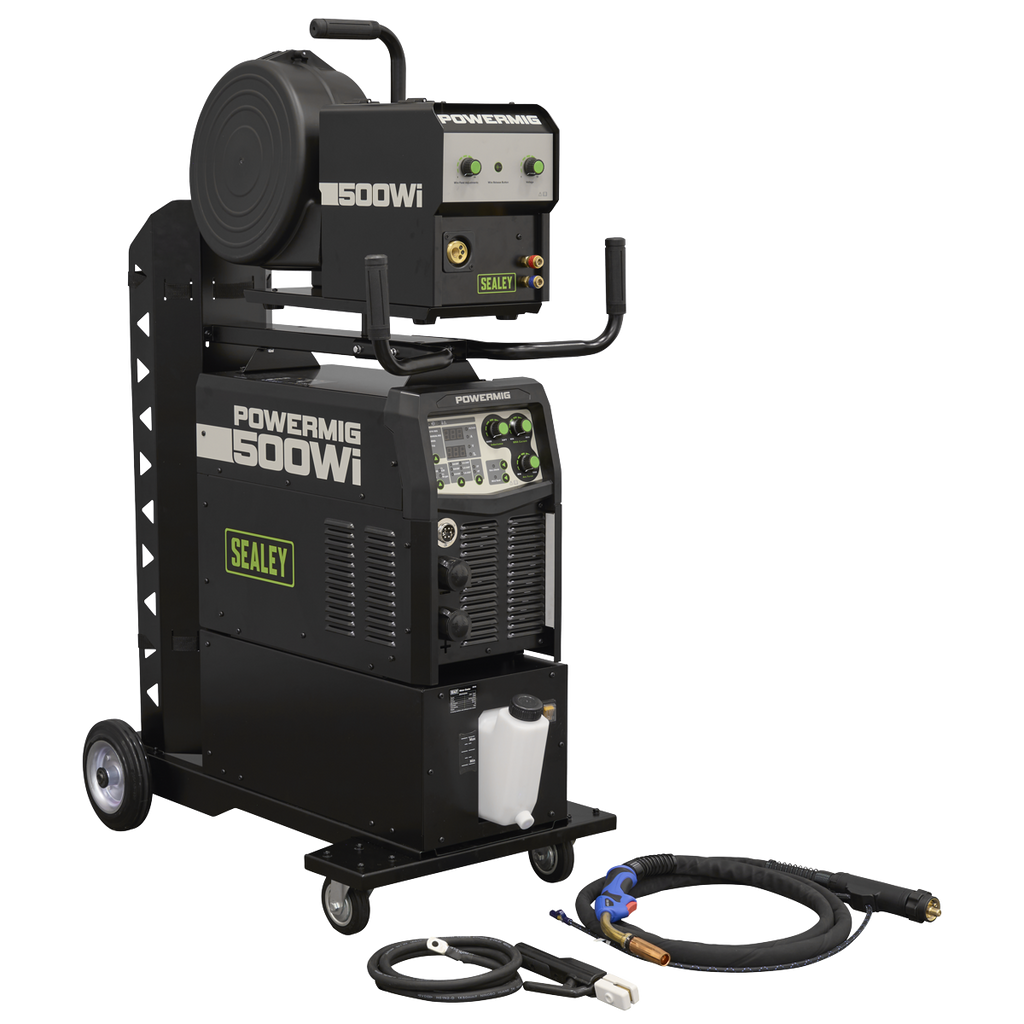 500A Professional Gas/Gasless MIG/TIG/MMA Inverter Welder with Portable Wire Feeder & Water Cooler 400V 3ph POWERMIG500Wi
