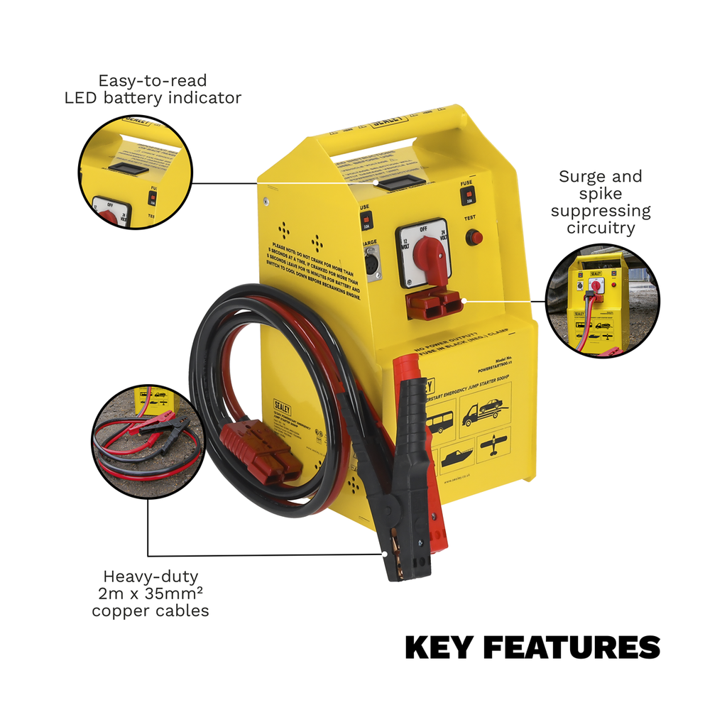 12/24V Emergency Jump Starter 500hp Start POWERSTART500