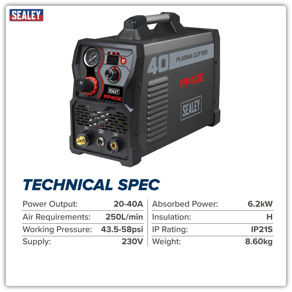 Plasma Cutter Inverter 40A 230V PP40E