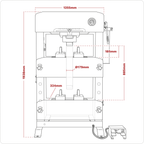 Floor Type Air/Hydraulic Press with Sliding Ram & Foot Pedal 100 Tonne PPF100S