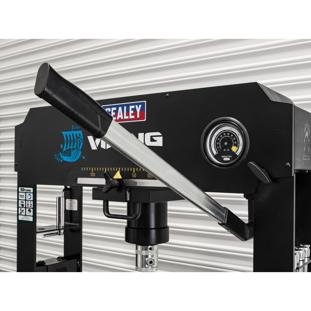 Floor Type Air/Hydraulic Press with Sliding Ram and Foot Pedal 50 Tonne PPF501S