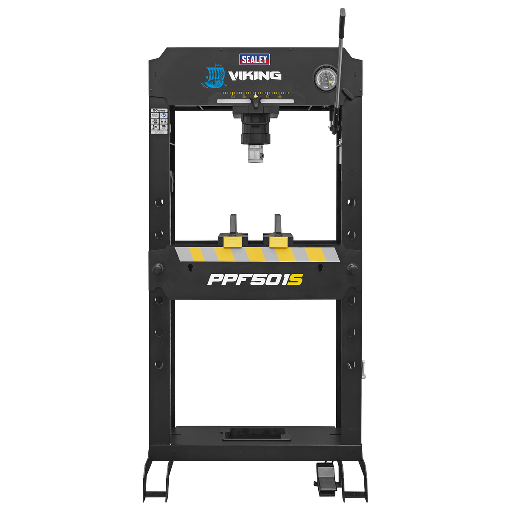 Floor Type Air/Hydraulic Press with Sliding Ram and Foot Pedal 50 Tonne PPF501S