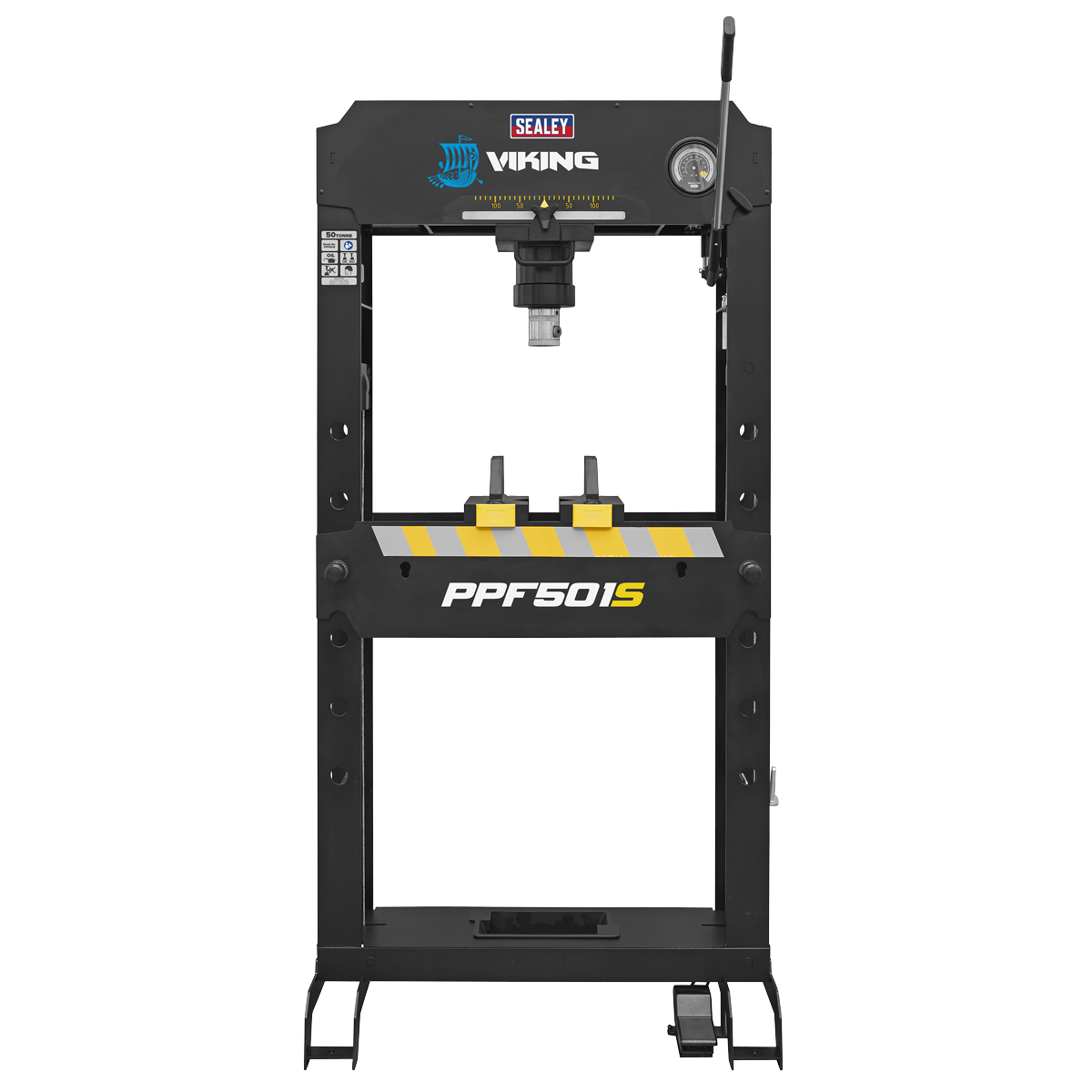 Floor Type Air/Hydraulic Press with Sliding Ram and Foot Pedal 50 Tonne PPF501S