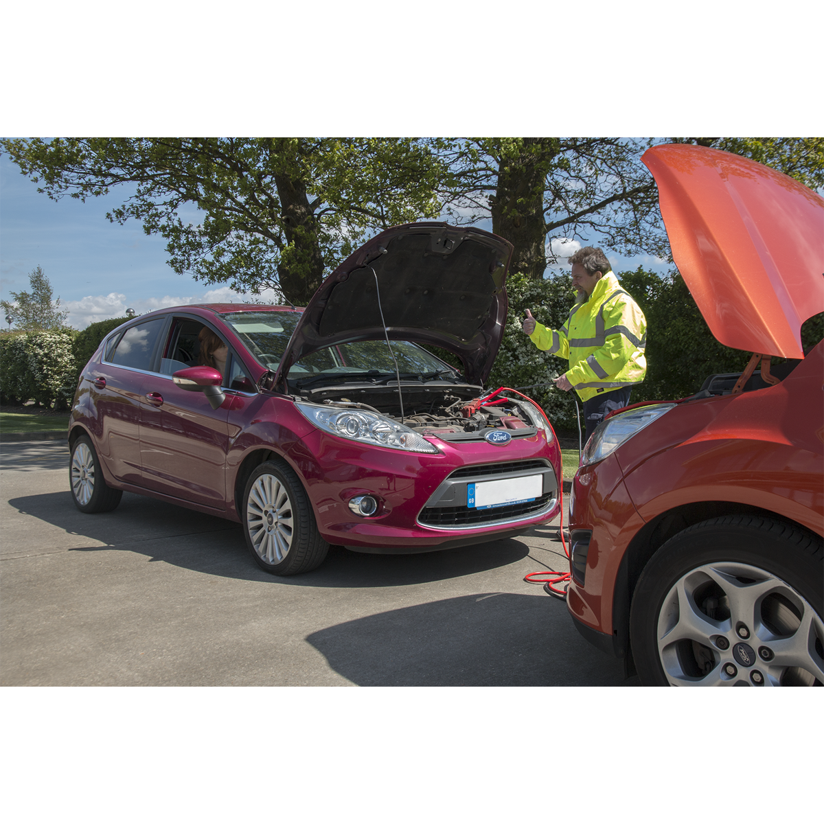 Booster Cables 25mm² x 7m 450A with 12/24V Electronics Protection PROJ/12/24