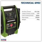 12V Jump Starter 2200 Peak Amps PRS2200