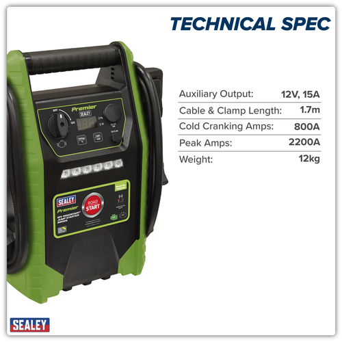 12V Jump Starter 2200 Peak Amps PRS2200