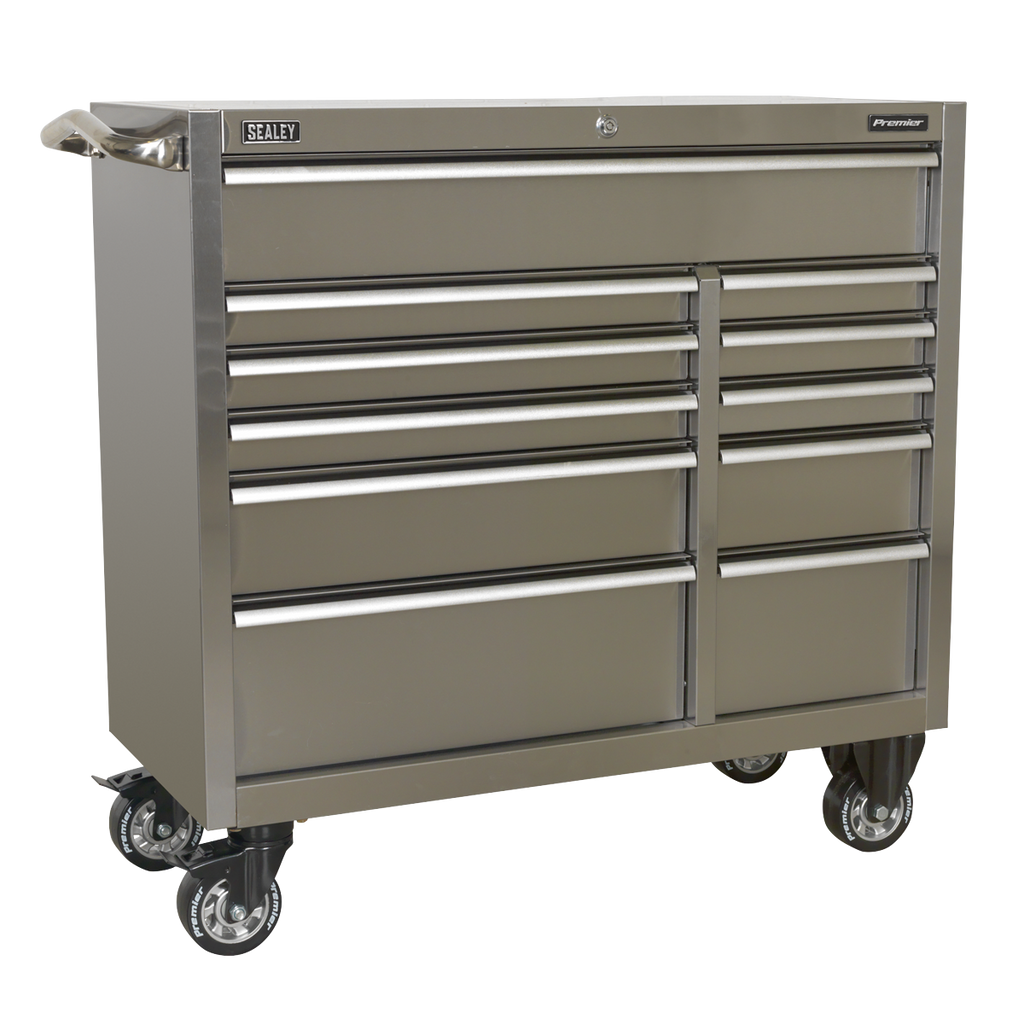 Heavy-Duty Extra-Wide Rollcab 11 Drawer 1055mm - Stainless Steel PTB105511SS