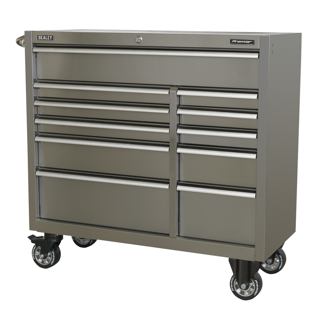 Heavy-Duty Extra-Wide Rollcab 11 Drawer 1055mm - Stainless Steel PTB105511SS