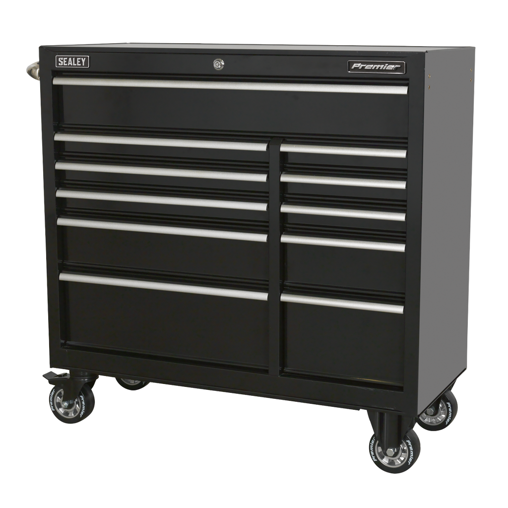 Heavy-Duty Extra-Wide Rollcab 11 Drawer 1055mm - Black PTB105511
