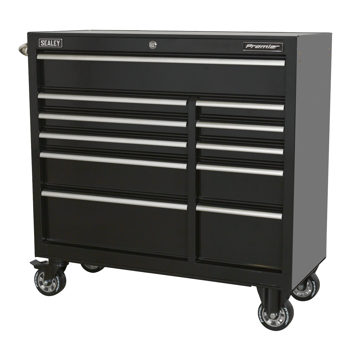 Heavy-Duty Extra-Wide Rollcab 11 Drawer 1055mm - Black PTB105511