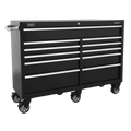 Heavy-Duty Extra-Wide Rollcab 11 Drawer 1430mm - Black PTB143011