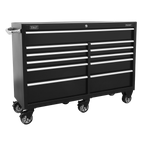 Heavy-Duty Extra-Wide Rollcab 11 Drawer 1430mm - Black PTB143011