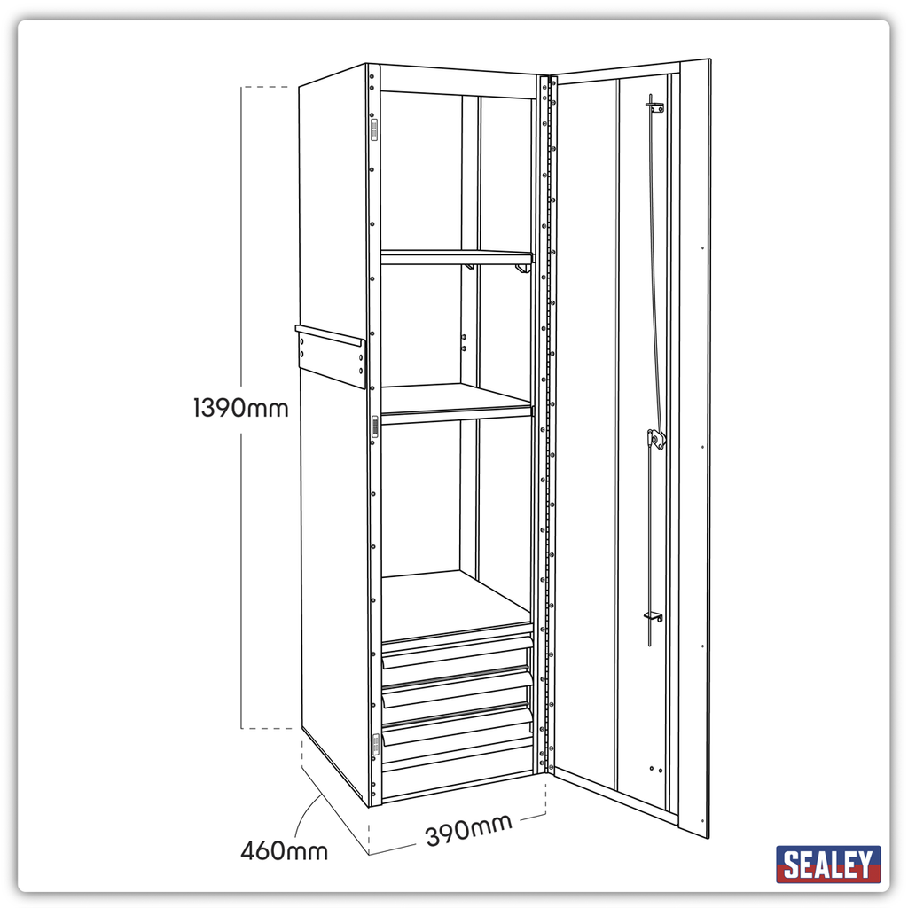 Heavy-Duty Hang-On Locker 3 Drawer PTB39003