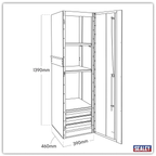 Heavy-Duty Hang-On Locker 3 Drawer PTB39003