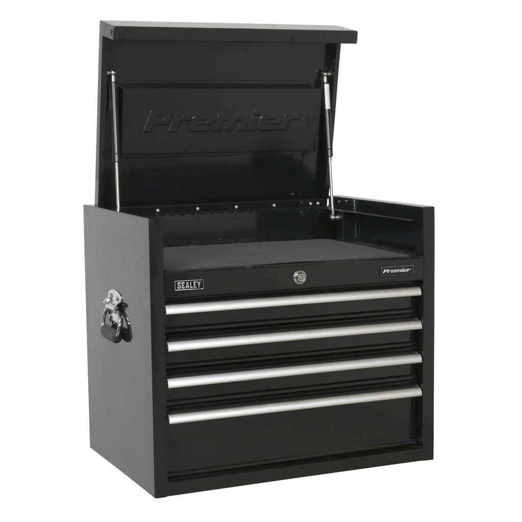 Heavy-Duty Topchest 4 Drawer 660mm - Black PTB66004