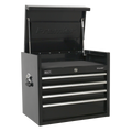 Heavy-Duty Topchest 4 Drawer 660mm - Black PTB66004