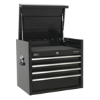 Heavy-Duty Topchest 4 Drawer 660mm - Black PTB66004