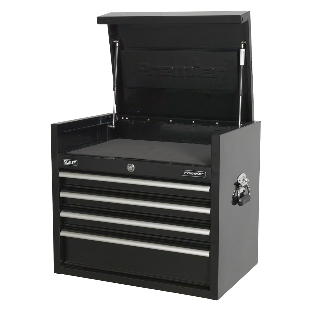 Heavy-Duty Topchest 4 Drawer 660mm - Black PTB66004