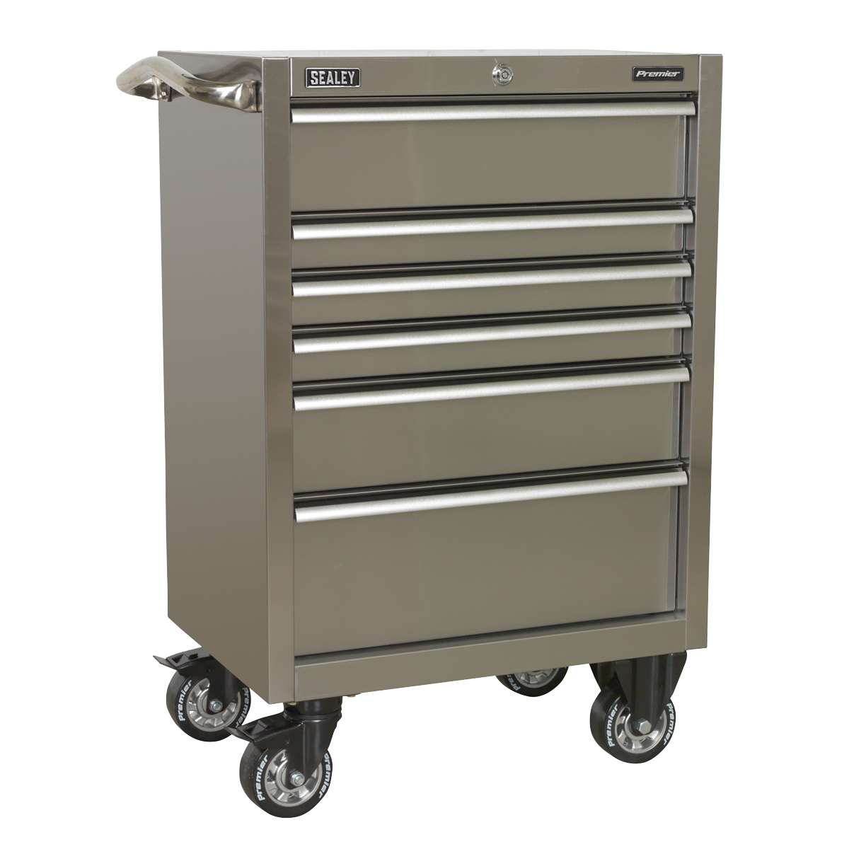 Heavy-Duty Rollcab 6 Drawer 675mm - Stainless Steel PTB67506SS