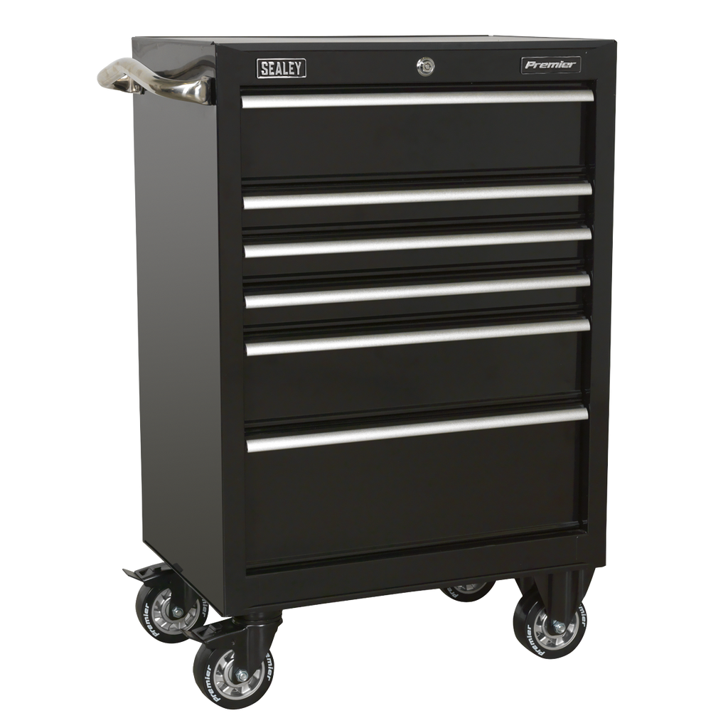 Heavy-Duty Rollcab 6 Drawer 675mm - Black PTB67506