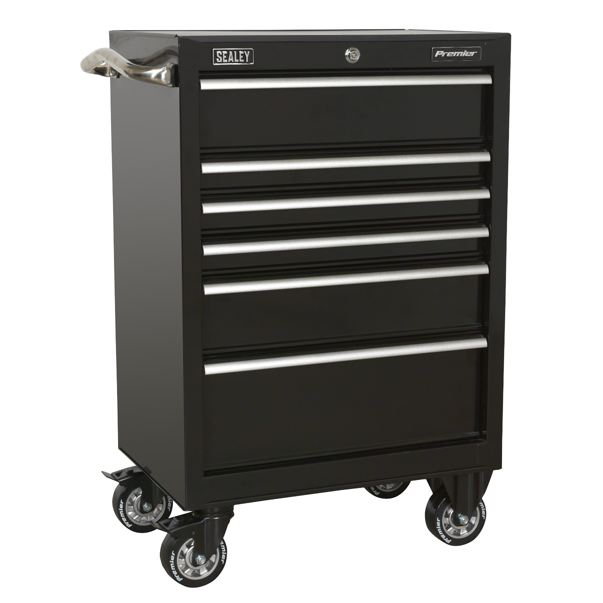 Heavy-Duty Rollcab 6 Drawer 675mm - Black PTB67506