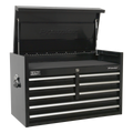 Heavy-Duty Topchest 915mm 8 Drawer - Black PTB91508
