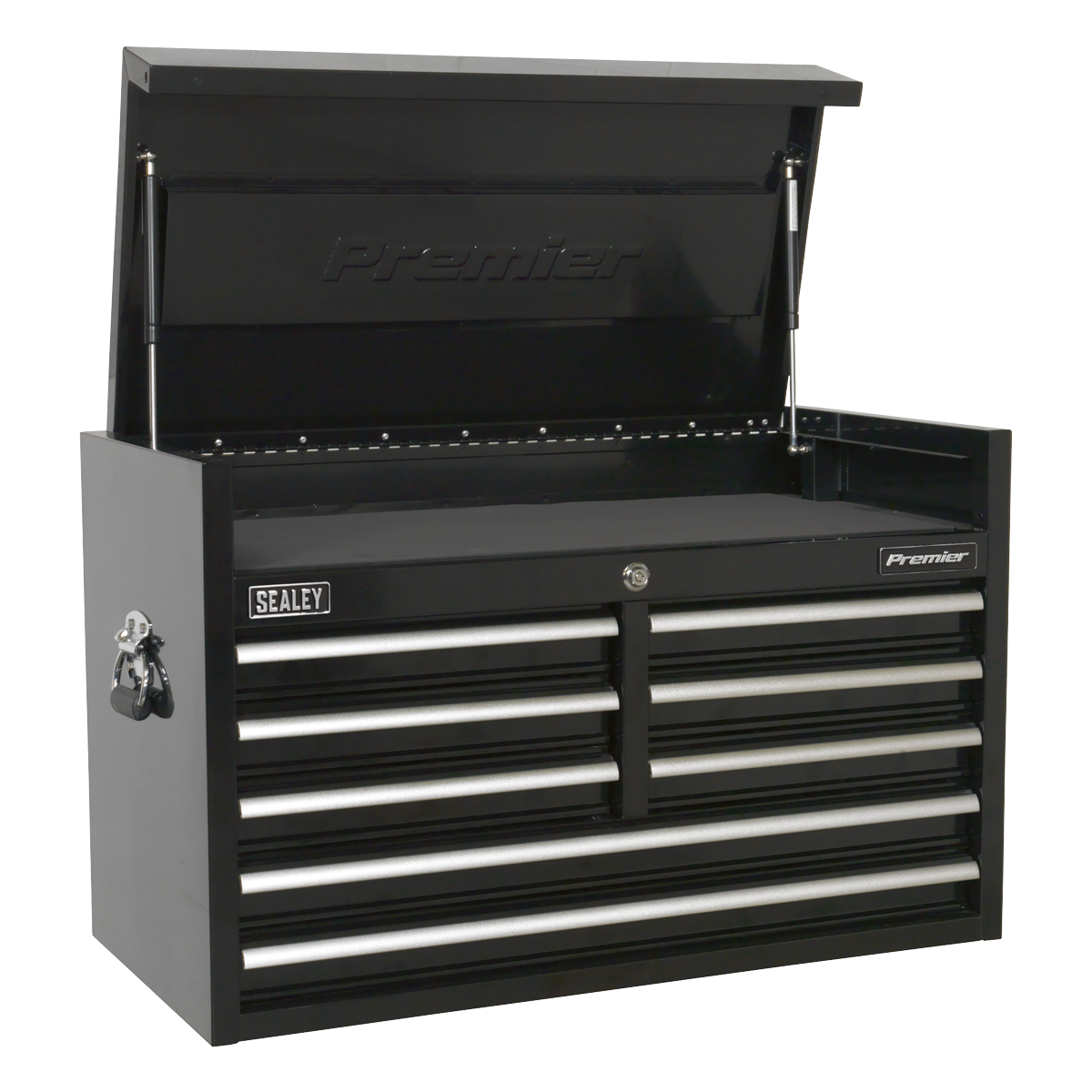 Heavy-Duty Topchest 915mm 8 Drawer - Black PTB91508