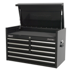 Heavy-Duty Topchest 915mm 8 Drawer - Black PTB91508