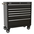 Heavy-Duty Rollcab 930mm 6 Drawer - Black PTB93006