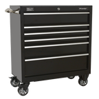 Heavy-Duty Rollcab 930mm 6 Drawer - Black PTB93006