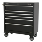 Heavy-Duty Rollcab 930mm 6 Drawer - Black PTB93006