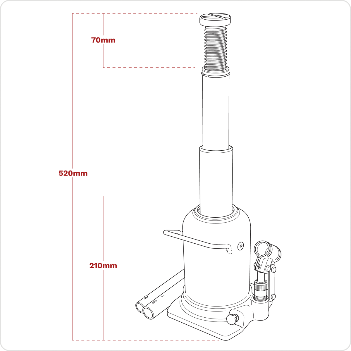 Telescopic Bottle Jack 10 Tonne PTBJ10S
