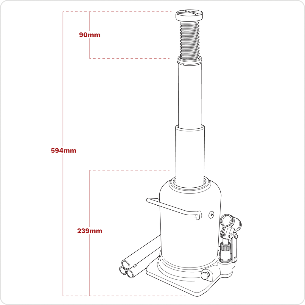 Telescopic Bottle Jack 12 Tonne PTBJ12S