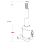 Telescopic Bottle Jack 12 Tonne PTBJ12S