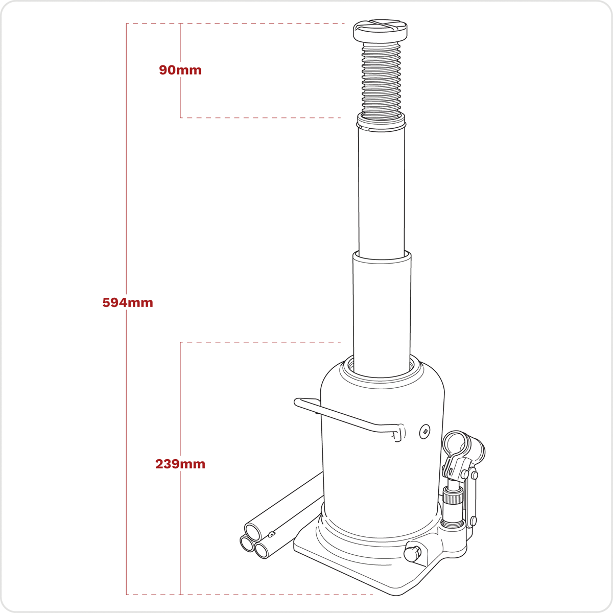 Telescopic Bottle Jack 12 Tonne PTBJ12S