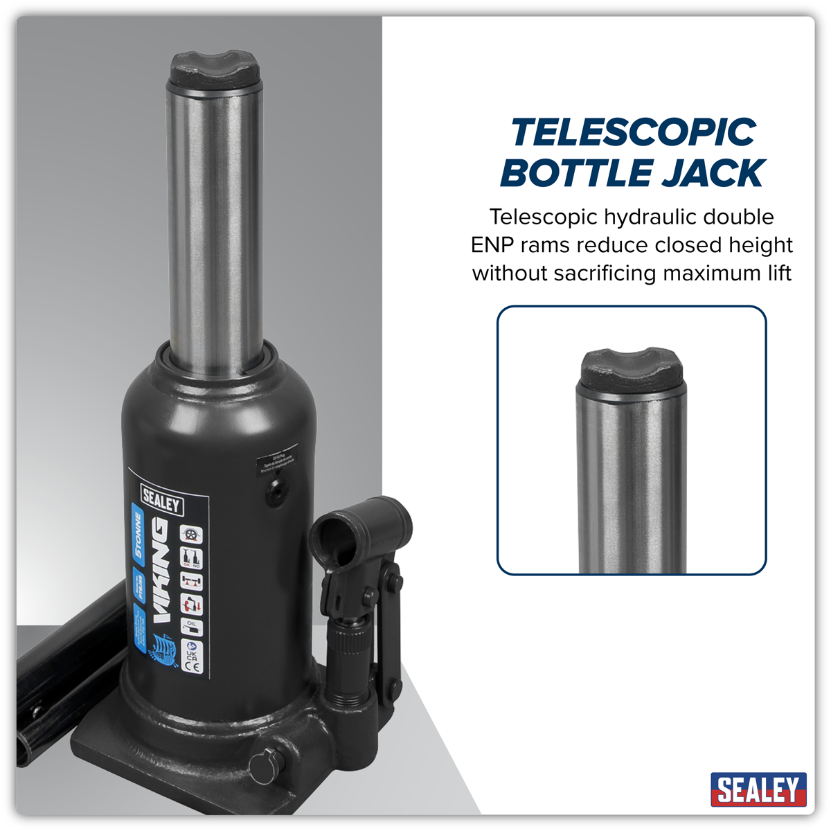 Telescopic Bottle Jack 5 Tonne PTBJ5S