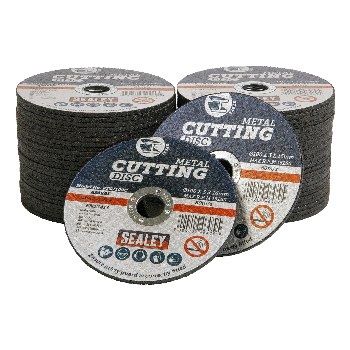 100 x 3mm Cutting Disc 16mm Bore - Pack of 50 PTC/100C50