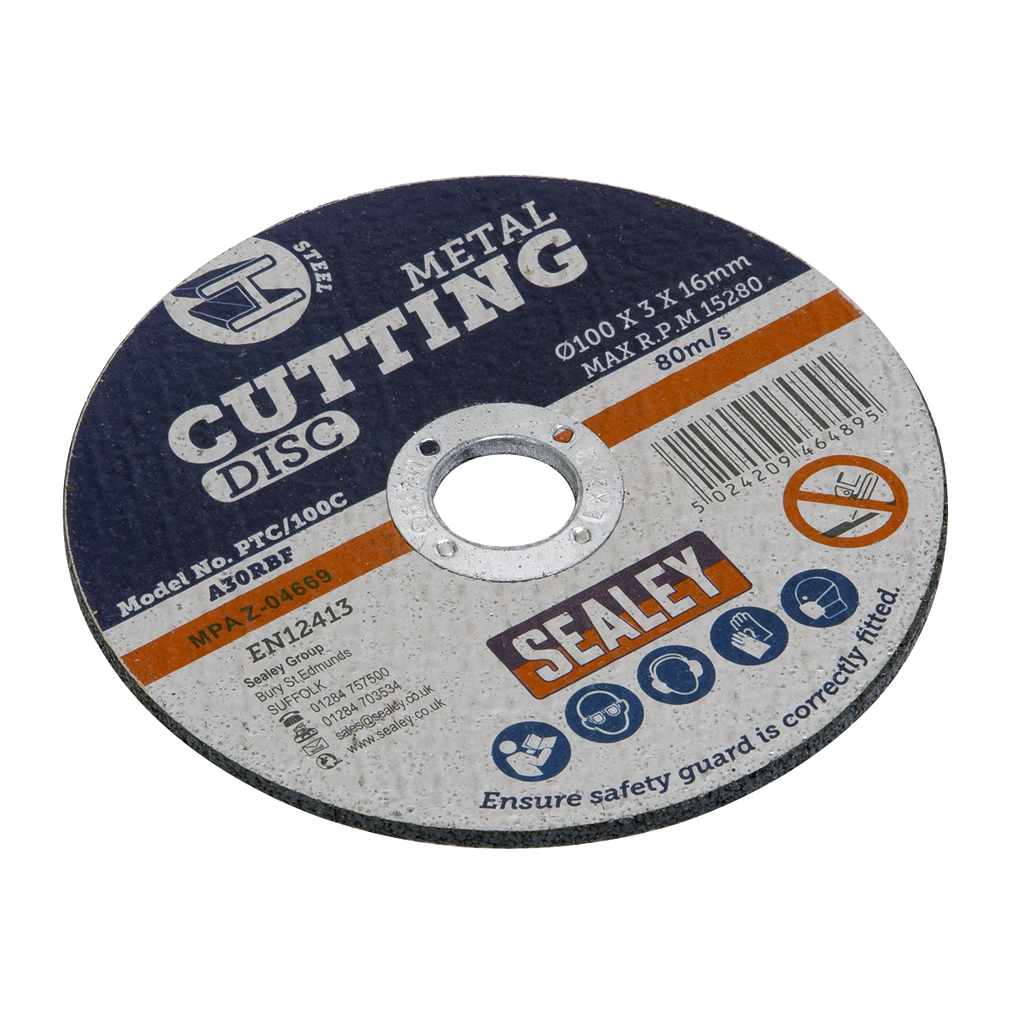 100 x 3mm Cutting Disc 16mm Bore - Pack of 50 PTC/100C50