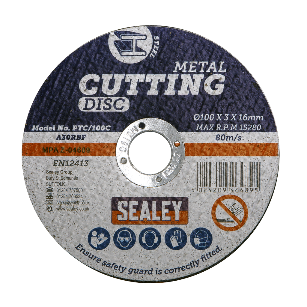 100 x 3mm Cutting Disc 16mm Bore - Pack of 50 PTC/100C50