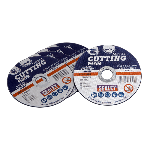 100 x 1.2mm Cutting Disc 16mm Bore - Pack of 5 PTC/100CET5