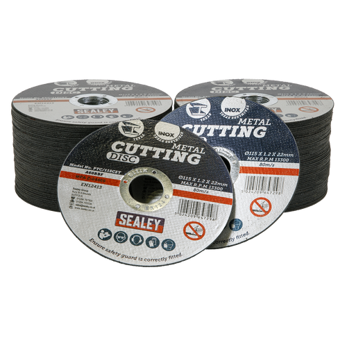 115 x 1.2mm Cutting Disc 22mm Bore - Pack of 100 PTC/115CET100