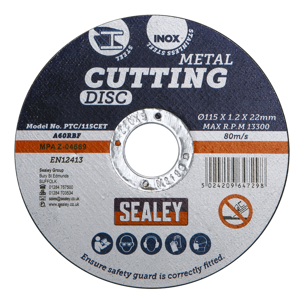 115 x 1.2mm Cutting Disc 22mm Bore PTC/115CET