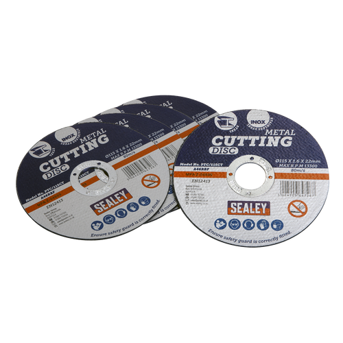 115 x 1.6mm Cutting Disc 22mm Bore - Pack of 5 PTC/115CT5