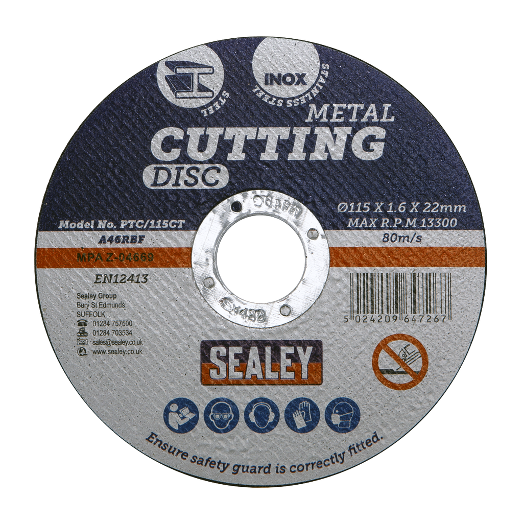 115 x 1.6mm Cutting Disc 22mm Bore PTC/115CT