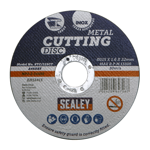 115 x 1.6mm Cutting Disc 22mm Bore PTC/115CT