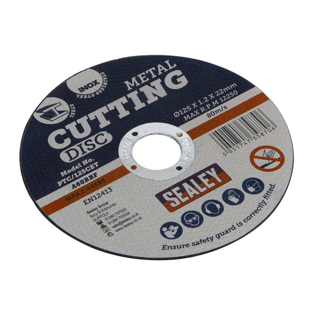 125 x 1.2mm Cutting Disc 22mm Bore PTC/125CET