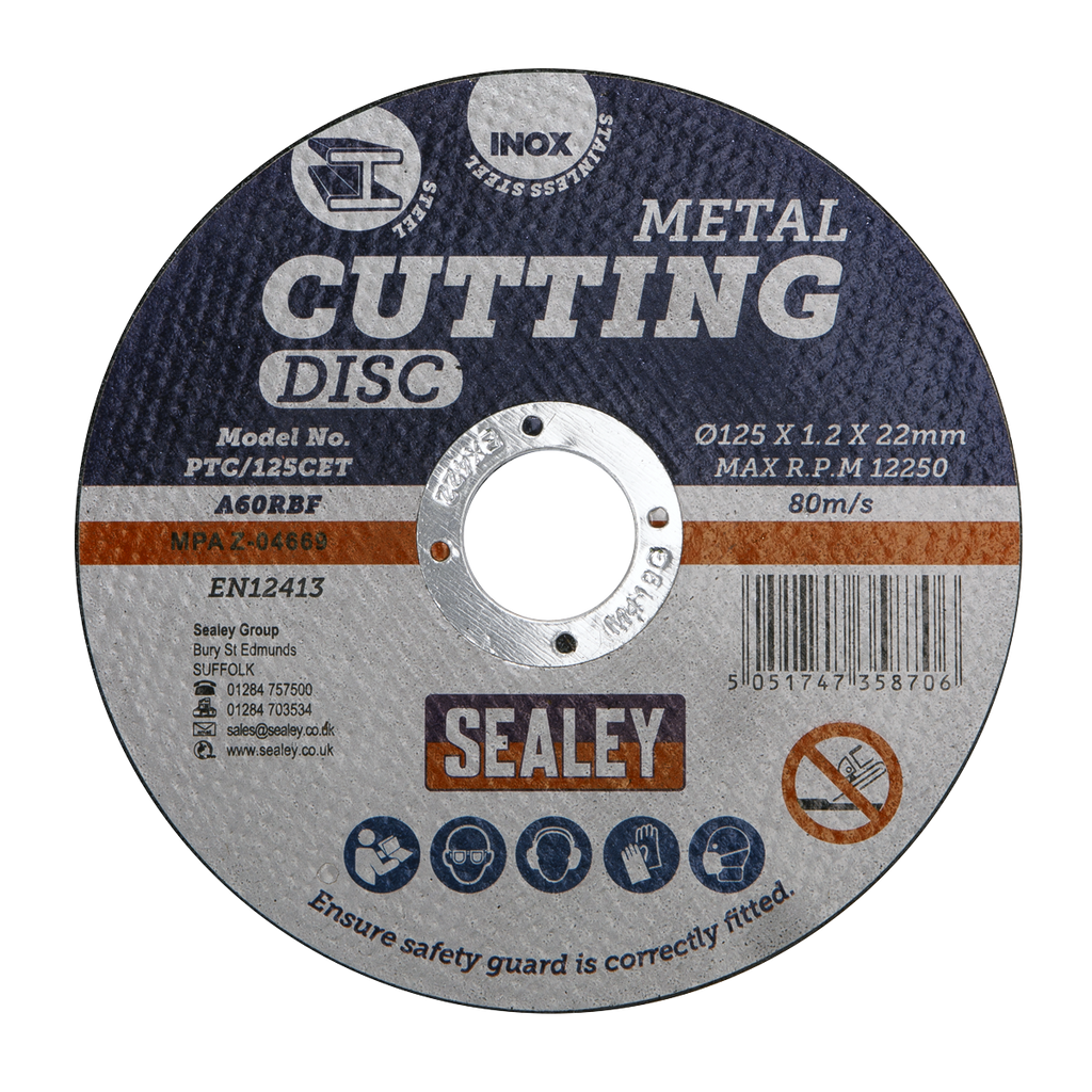125 x 1.2mm Cutting Disc 22mm Bore PTC/125CET