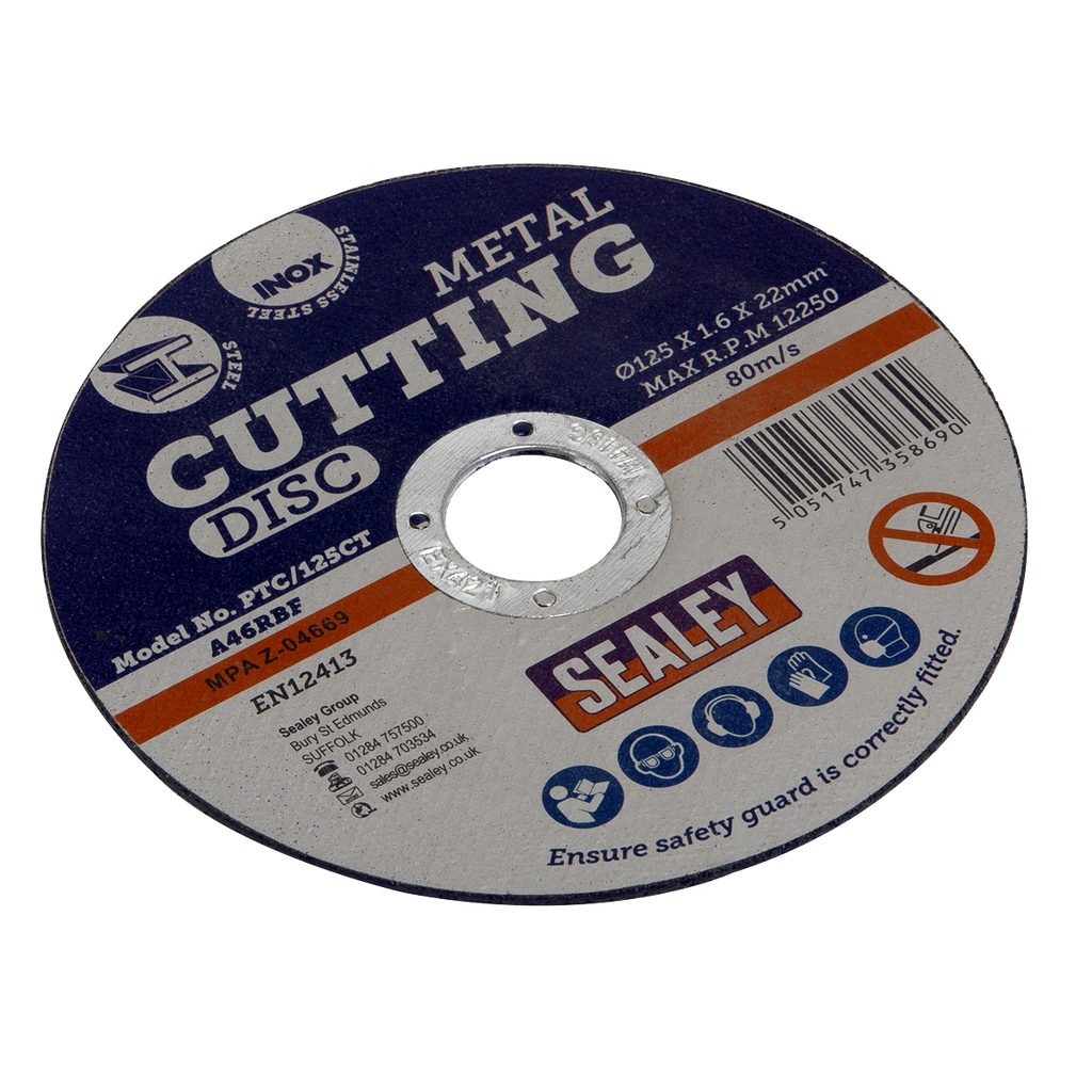 125 x 1.6mm Cutting Disc 22mm Bore PTC/125CT
